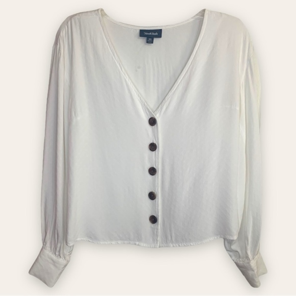 Modcloth Effortless Example Long Sleeve Blouse Iv… - image 3